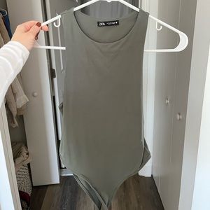 Zara Army Green Halter Bodysuit